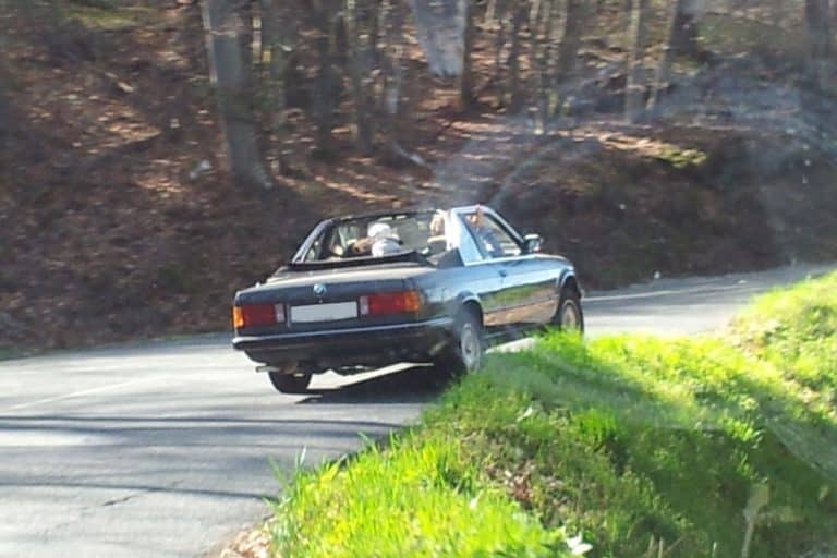 BMW 320i cabriolet Baur E30 en mouvement - photo Laurent P.